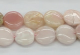 COP09 15.5 inches 14mm flat round natural pink opal beads wholesale