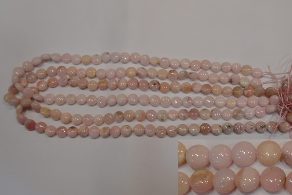 COP1011 15.5 inches 8mm flat round natural pink opal gemstone beads