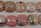 COP1044 15.5 inches 14*14mm square natural pink opal gemstone beads