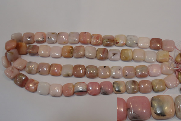 COP1044 15.5 inches 14*14mm square natural pink opal gemstone beads