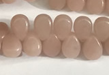 COP1246 15.5 inches 5*7mm flat teardrop Chinese pink opal beads