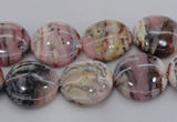 COP1260 15.5 inches 10mm flat round natural pink opal gemstone beads