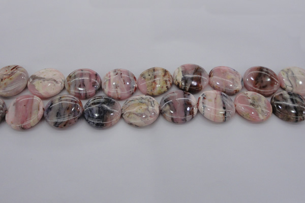 COP1262 15.5 inches 14mm flat round natural pink opal gemstone beads