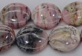 COP1264 15.5 inches 18mm flat round natural pink opal gemstone beads