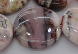 COP1270 15.5 inches 40mm flat round natural pink opal gemstone beads