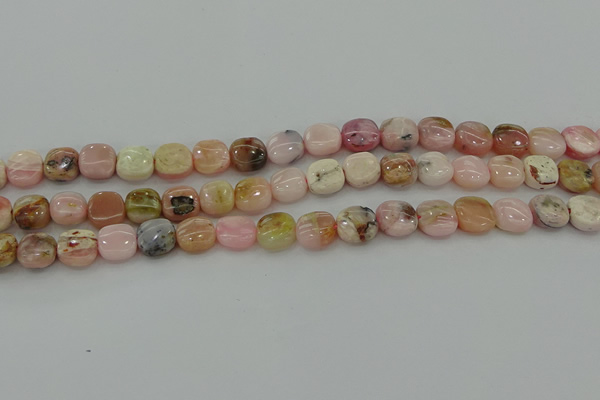 COP1297 15.5 inches 8*8mm square natural pink opal beads