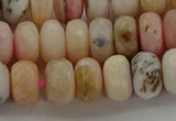 COP1323 15.5 inches 6*10mm faceted rondelle natural pink opal beads