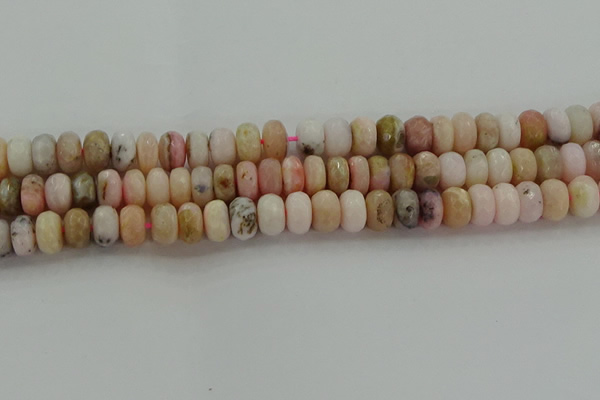 COP1323 15.5 inches 6*10mm faceted rondelle natural pink opal beads