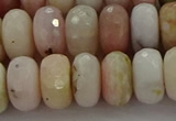 COP1324 15.5 inches 7*12mm faceted rondelle natural pink opal beads