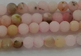 COP1330 15.5 inches 4mm round matte natural pink opal gemstone beads