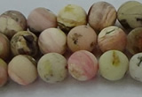 COP1332 15.5 inches 8mm round matte natural pink opal gemstone beads