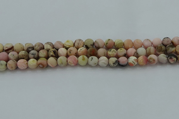 COP1332 15.5 inches 8mm round matte natural pink opal gemstone beads