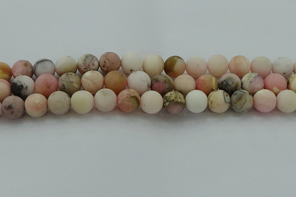 COP1334 15.5 inches 12mm round matte natural pink opal gemstone beads