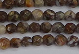 COP1386 15.5 inches 4mm faceted round fire lace opal beads