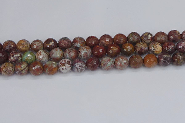 COP1397 15.5 inches 12mm faceted round African green opal beads