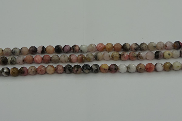 COP1412 15.5 inches 8mm faceted round natural pink opal gemstone beads