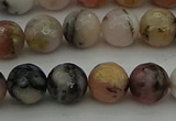 COP1414 15.5 inches 12mm faceted round natural pink opal gemstone beads