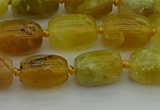 COP1420 15.5 inches 10*14mm drum yellow opal gemstone beads