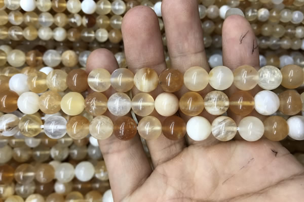 COP1458 15.5 inches 10mm round yellow opal gemstone beads