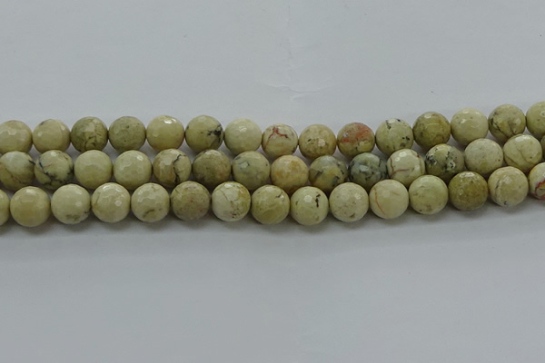 COP1473 15.5 inches 10mm faceted round African opal gemstone beads