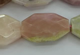 COP1493 15.5 inches 22*30mm faceted freeform natural pink opal beads