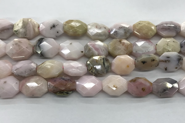 COP1495 12*16mm - 13*18mm faceted octagonal natural pink opal beads