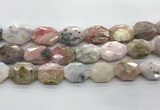 COP1496 18*25mm - 20*28mm faceted octagonal natural pink opal beads