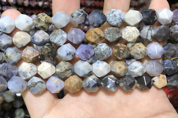 COP1518 15.5 inches 10mm faceted nuggets amethyst sage opal beads