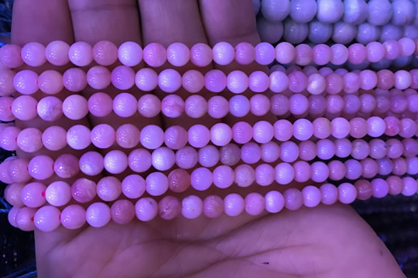 COP1526 15.5 inches 5.5mm round natural pink opal gemstone beads