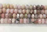 COP1550 15.5 inches 6*10mm - 8*11mm faceted tyre natural pink opal beads