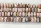 COP1553 15.5 inches 6*12mm - 8*13mm faceted tyre natural pink opal beads