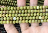 COP1572 15.5 inches 4mm round Australia olive green opal beads