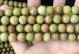 COP1576 15.5 inches 12mm round Australia olive green opal beads