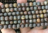 COP1580 15.5 inches 8mm round Australia brown green opal beads