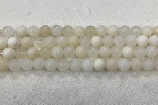 COP1589 15.5 inches 8mm round white opal gemstone beads