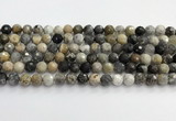 COP1610 15.5 inches 8mm faceted round moss opal beads