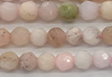 COP1710 15.5 inches 4mm faceted round natural pink opal beads