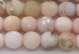 COP1711 15.5 inches 6mm faceted round natural pink opal beads