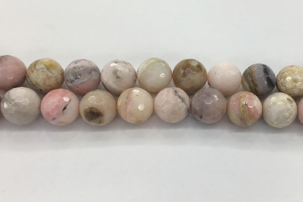 COP1717 15.5 inches 18mm faceted round natural pink opal beads