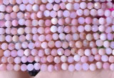 COP1740 15.5 inches 4mm faceted round natural pink opal beads