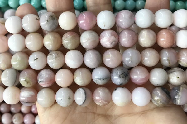 COP1750 15.5 inches 10mm round natural pink opal beads wholesale