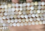 COP1754 15.5 inches 8mm round natural white opal gemstone beads