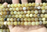 COP1767 15.5 inches 8mm round matte yellow opal beads wholesale