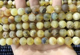 COP1768 15.5 inches 10mm round matte yellow opal beads wholesale