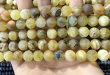 COP1769 15.5 inches 12mm round matte yellow opal beads wholesale