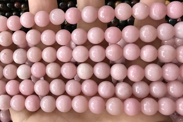 COP1779 15.5 inches 8mm round Chinese pink opal gemstone beads