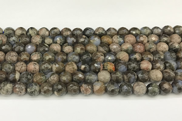 COP1810 15 inches 6mm faceted round grey opal beads