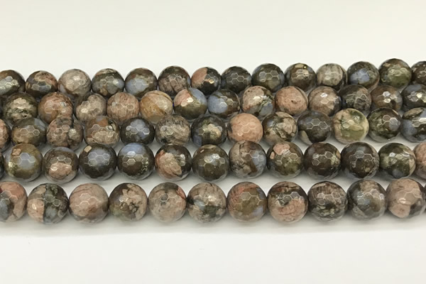 COP1811 15 inches 8mm faceted round grey opal beads