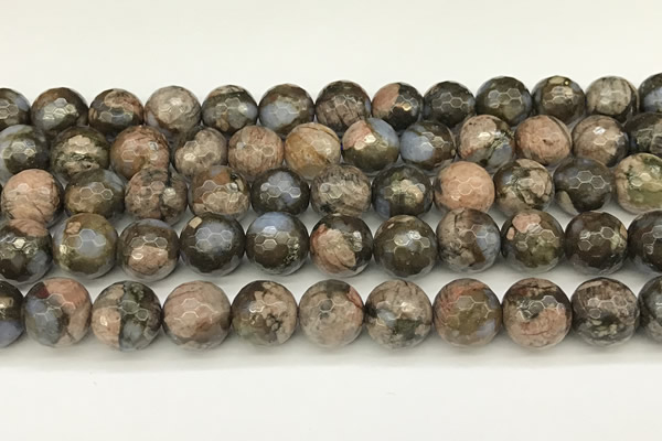 COP1812 15 inches 10mm faceted round grey opal beads