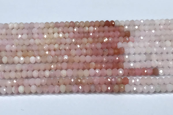 COP1853 15 inches 2*3mm faceted rondelle pink opal beads